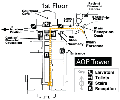 AOP Tower floor map 1st floor