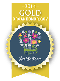 2014 Gold Organ Donor badge