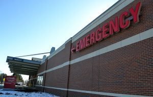 side of the new emergency department says emergency