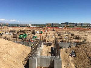 A view of a Construction site at the new UCHealth Highlands Ranch Hospital.