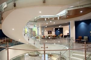 The design of the Health and Medical Center at CSU provides students and the public open and relaxing spaces while visiting and using the array of services within