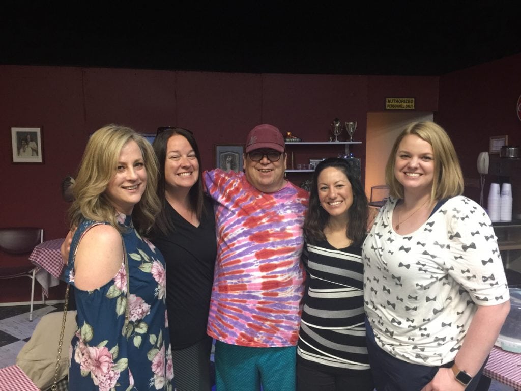Greg West poses with providers from his UCHealth LVAD team. From left to right, Jami Bennett, Kristi Forsmark,Greg West, Maria Marsala and Jessica Byrd.