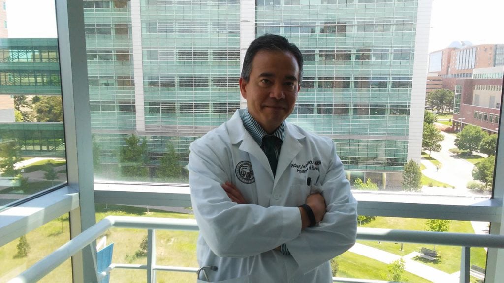 A photo of Dr. Richard Schulick in front