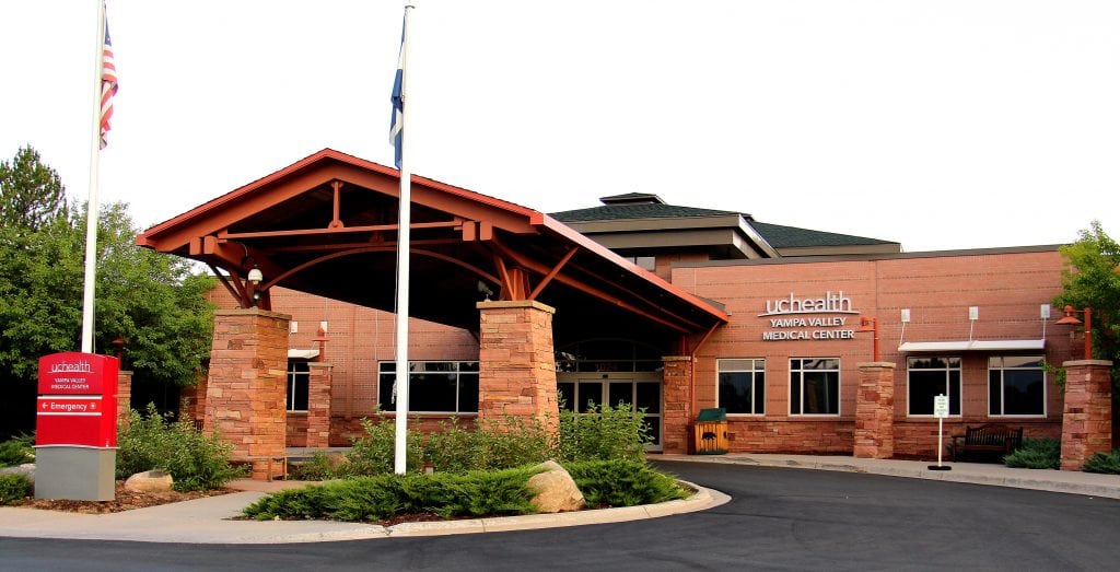 This is a photo of the entrance of UCHealth Yampa Valley Medical Center.