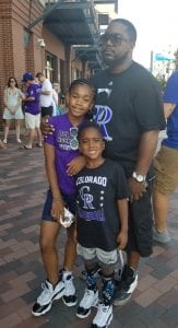 David Kenyatta with his younger daughter, Kennedi, 11, and son, DJ, 5. Photo courtesy of David Kenyatta.