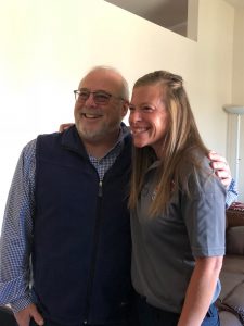 A photo of Bob Waddell with Kirstin Buchanan, a charge nurse at Memorial Hospital.