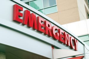 A photo of an Emergency Room sign
