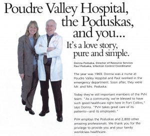 Ad shows paul and donna and reads, It's a love story, pure and simple.