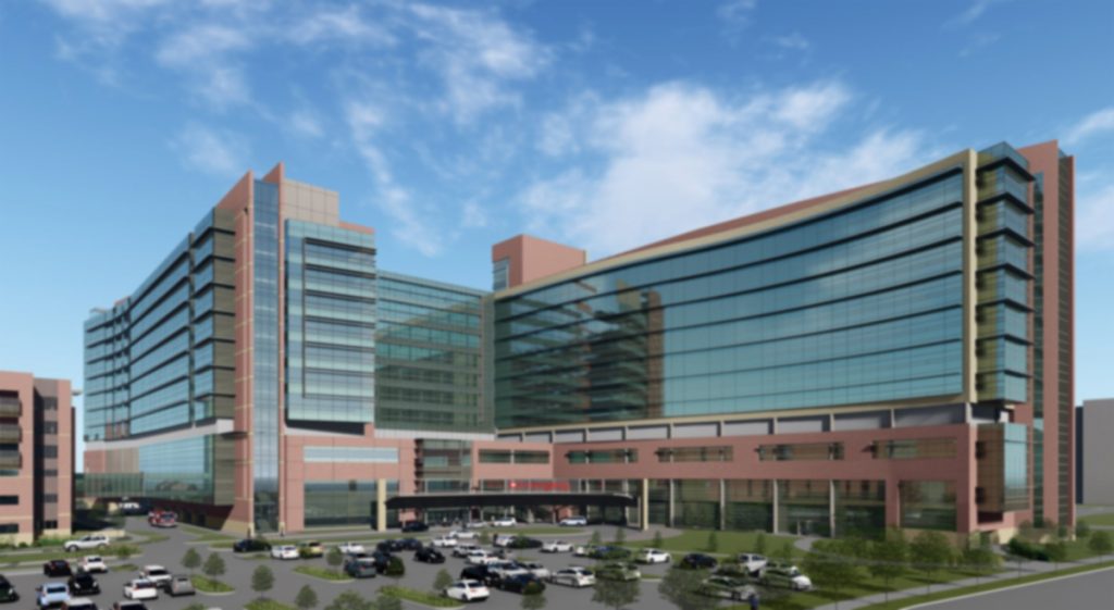 An artist's rendition of a new tower to be build on the campus of UCHealth at the Anschutz Medical Campus.