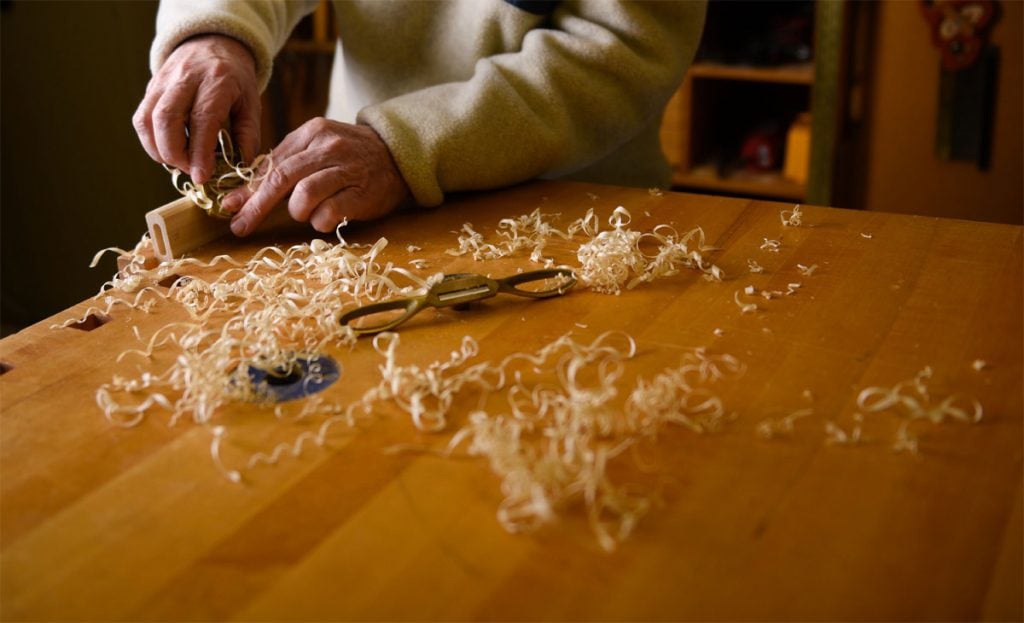 Shavings from wood carvings