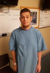 This photo shows George Gess on March 22, 2019, the day of his liver transplant.