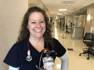 The ICU nurse who developed the plan for helping patients experiencing alcohol withdrawal in hospitals, is seen in the ICU at UCHealth Poudre Valley Hospital.