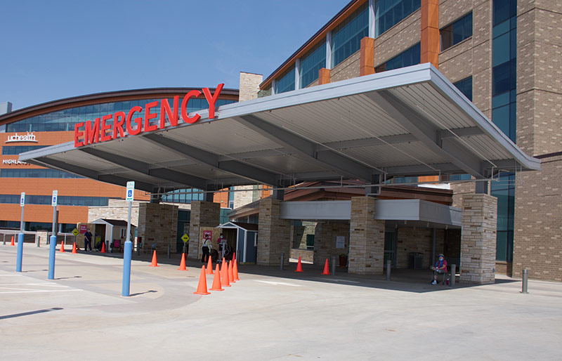 Highlands Ranch Hospital drive-thru testing site.