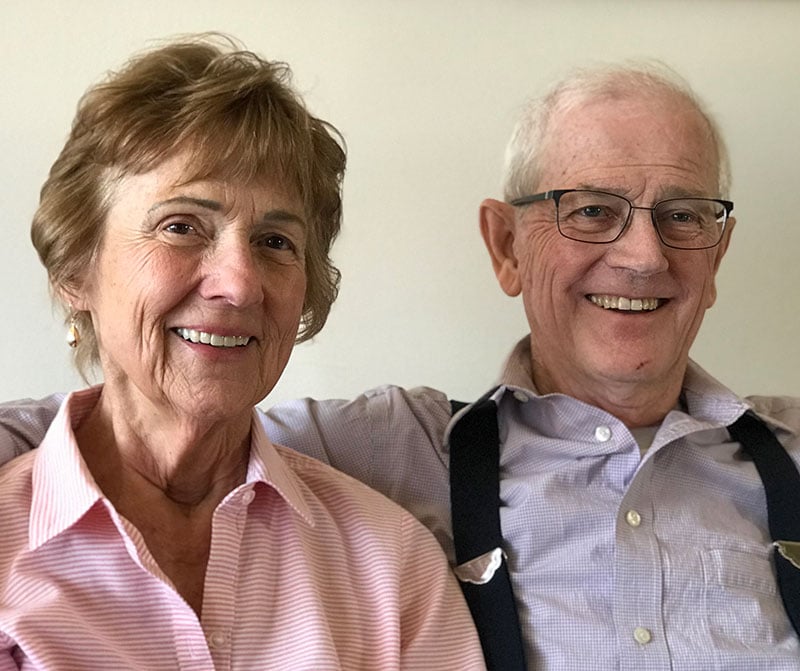 wife and husband, who is in a trial testing the effectiveness of a blood pressure drug to fight pancreatic cancer