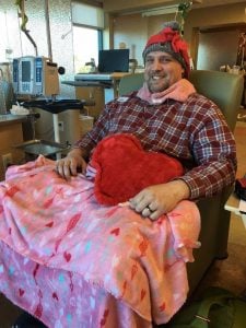 Jeff during one of his chemotherapy treatments in Fort Collins in 2017. Photo courtesy of Jeff Armentrout