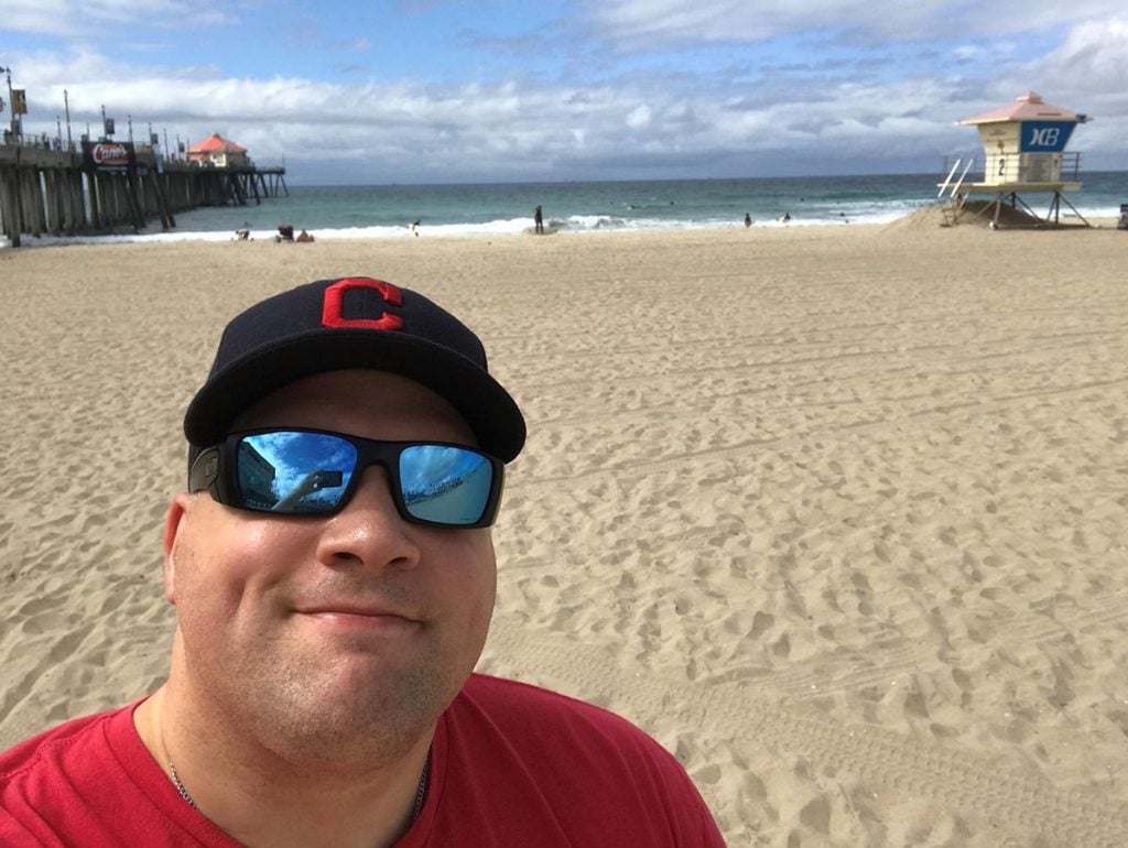 The summer after finishing his rectal cancer treatment without surgery, Jeff enjoyed a trip to the beach in California. Photo courtesy of Jeff Armentrout.