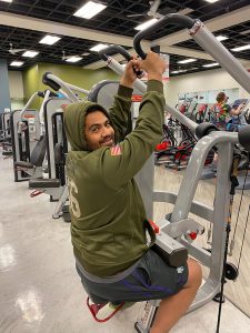 edgar working out at the gym while recovering from his stroke