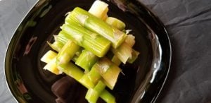 The fibrous ends of asparagus spears can make a soup and is a great way to use that leftover food.