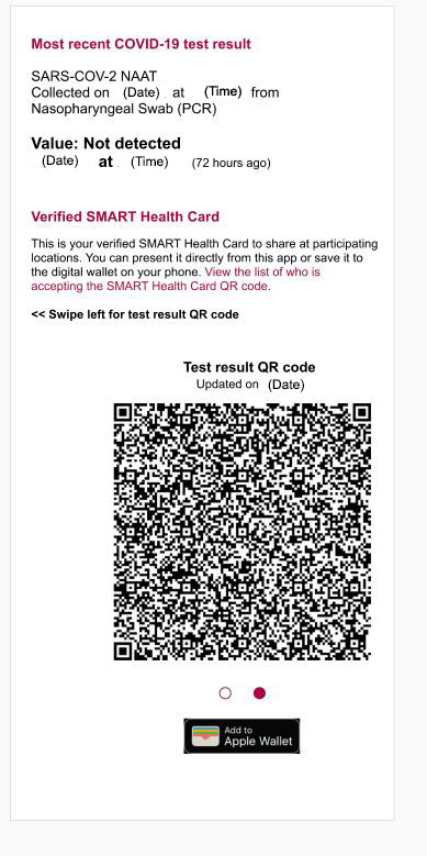 Prototype of QR code for verifying vaccinations