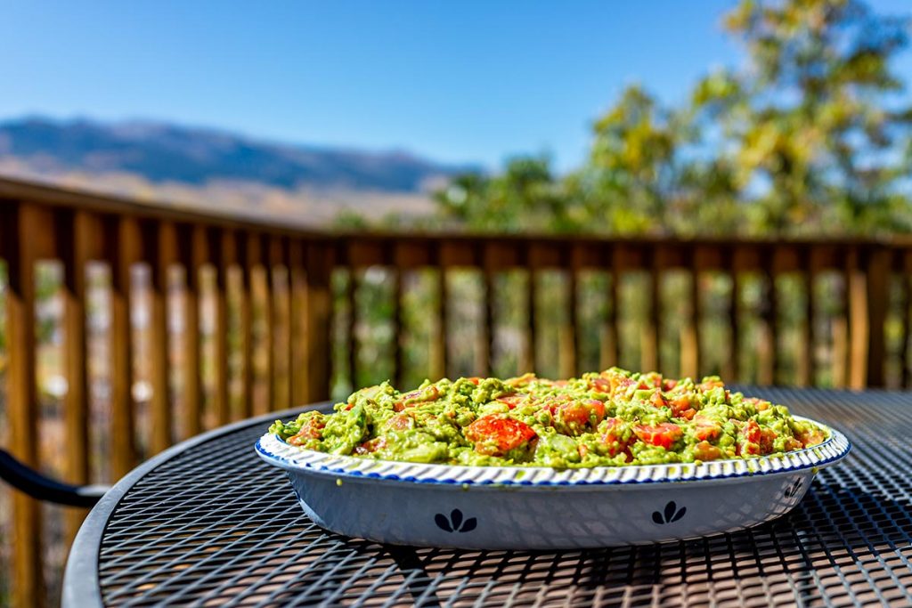 A plate of guacamole