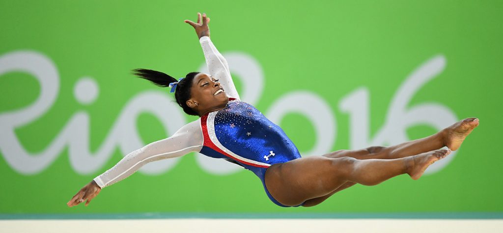Simone Biles competes in the Rio 2016 Olympics