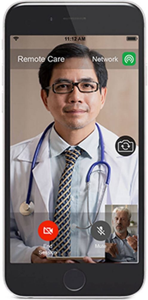 Remote DBS-programming telehealth from the patient’s perspective. Image courtesy of Abbott.