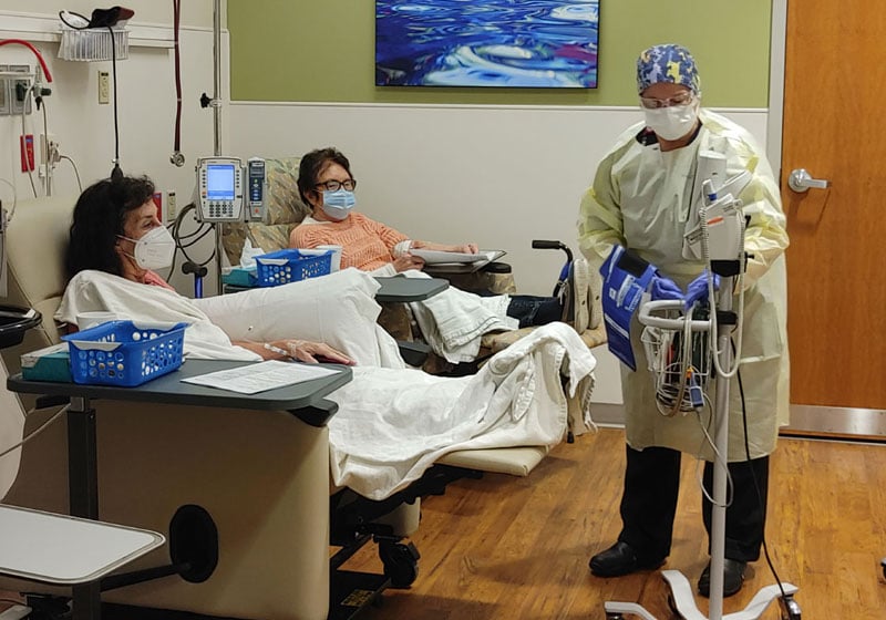 Two patients receive monoclonal antibodies at UCHealth Poudre Valley Hospital