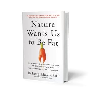 A photo of a new book called nature Wants Us to Be Fat