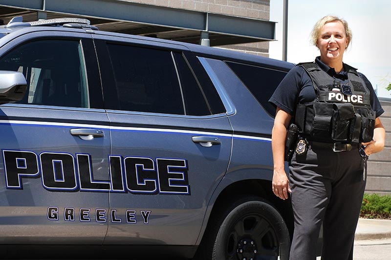 Elizabeth Finch is a police officer and detective for crimes against children at the Greeley Police Department. Photo by Joel Blocker, for UCHealth.
