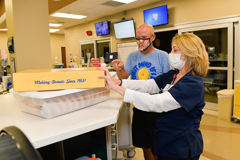 Barry delivers sweet gifts to health care workers.