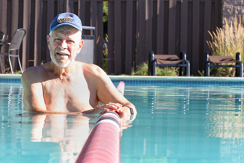 Richard Dickson started working out in the pool four years ago as a way to get exercise without the strain on his joints.