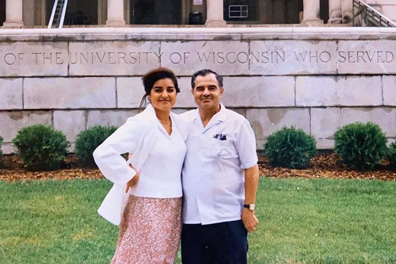 Dr. Abbey Lara with her dad at University of Wisconsin when she was starting her residency. Photo courtesy of Dr. Abbey Lara.