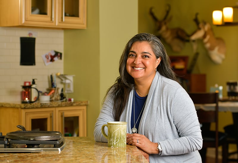 Dr. Abbey Lara in her kitchen, where she loves to cook Photo by Cyrus McCrimmon for UCHealth.
